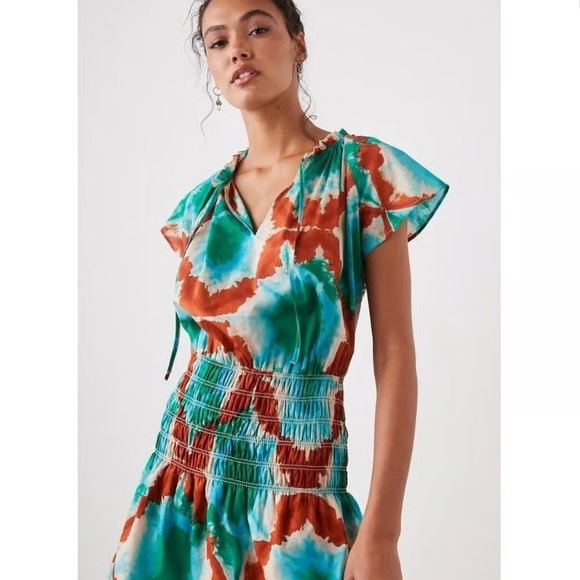 Rails Dresses & Skirts - RAILS NWT SIZE XL TIE-DYE SHIBORI CINCH WAIST DRESS